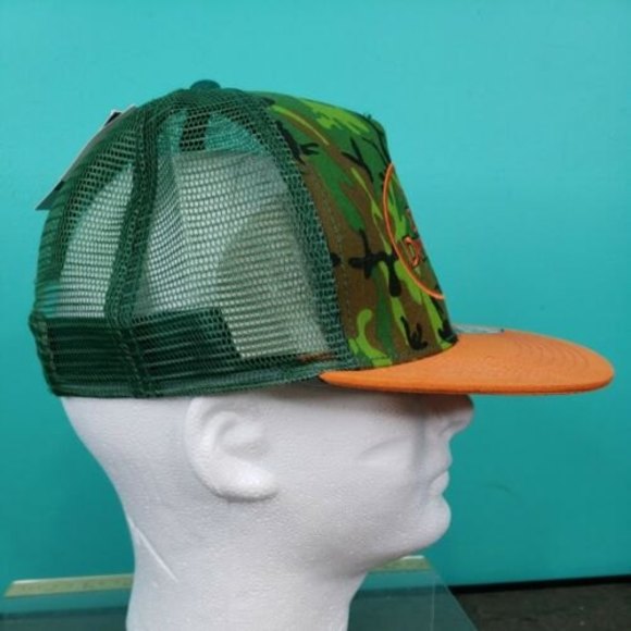 Duck Dynasty Camo Trucker Hat Hunting Snapback Cap - Camouflage / Orange / Green - Picture 3 of 9